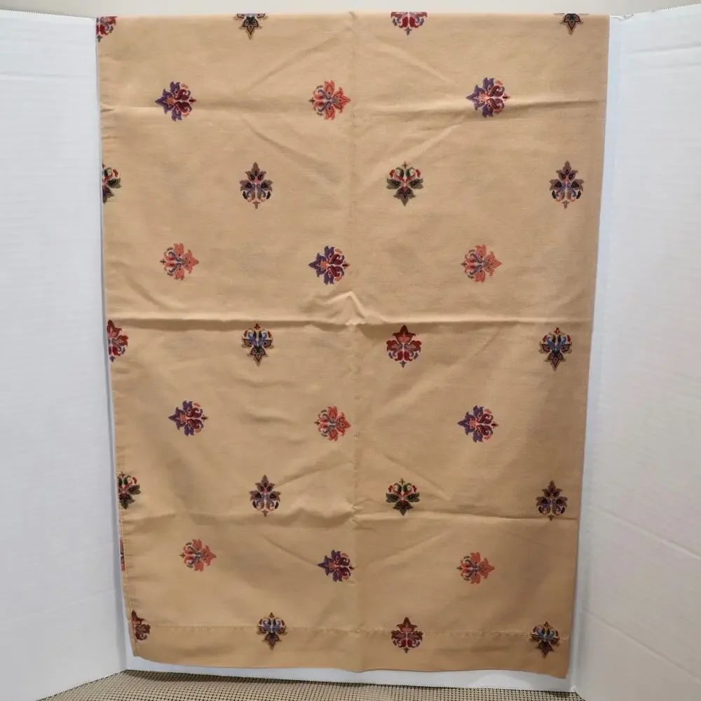 Pillowcase Standard Queen Floral Scroll Pattern Light Tan Peach Beige Multicolor